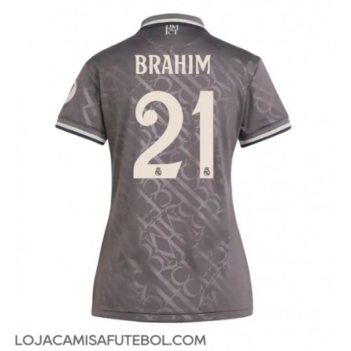 Camisa de Futebol Real Madrid Brahim Diaz #21 Equipamento Alternativo Mulheres 2024-25 Manga Curta